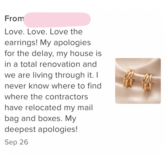 Rouge! Triple Gold Hoop Earrings - Picture 5 of 7